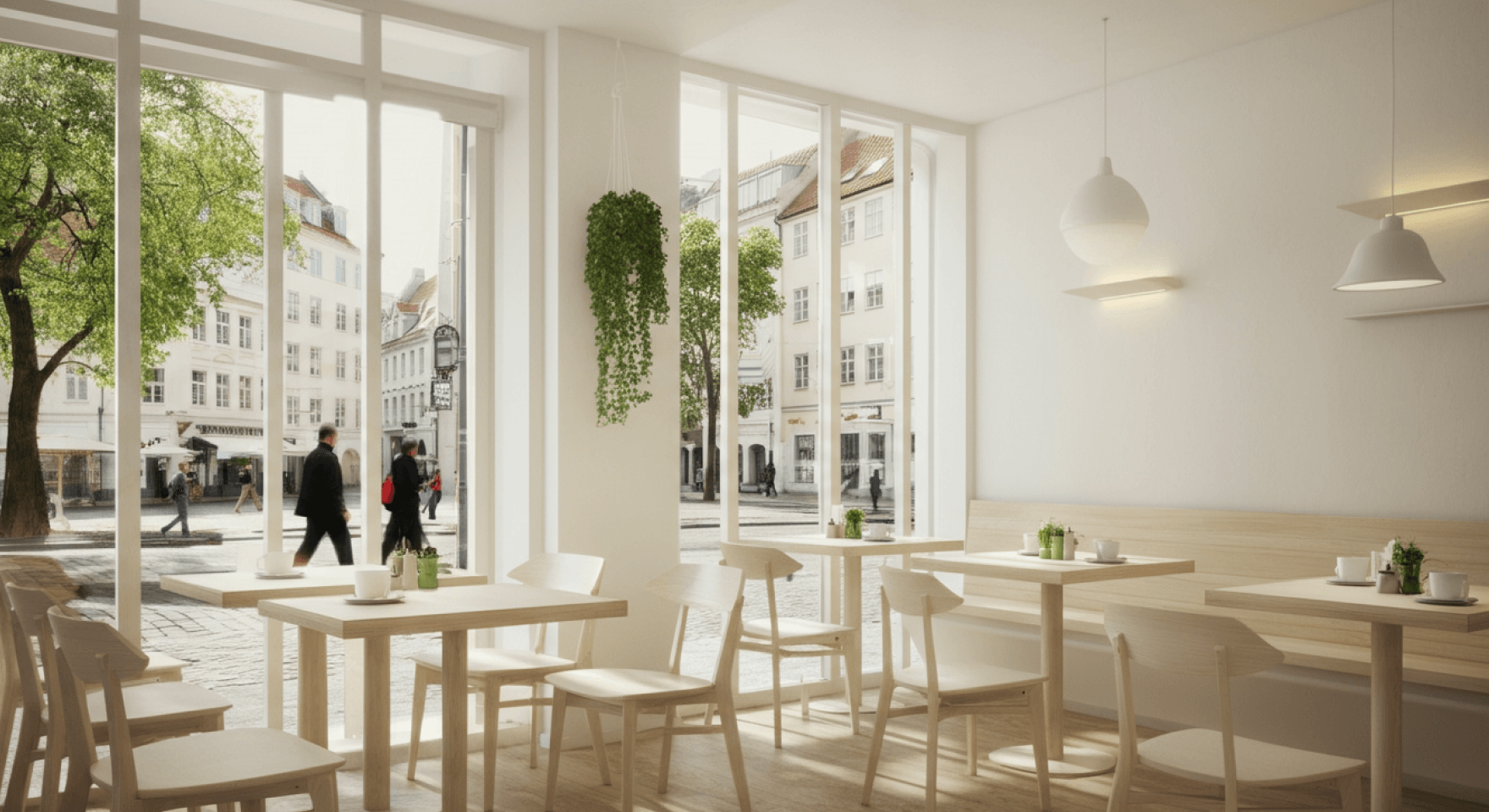 A pristine cafe ready for the day, where cafe accounting automation streamlines financial operations