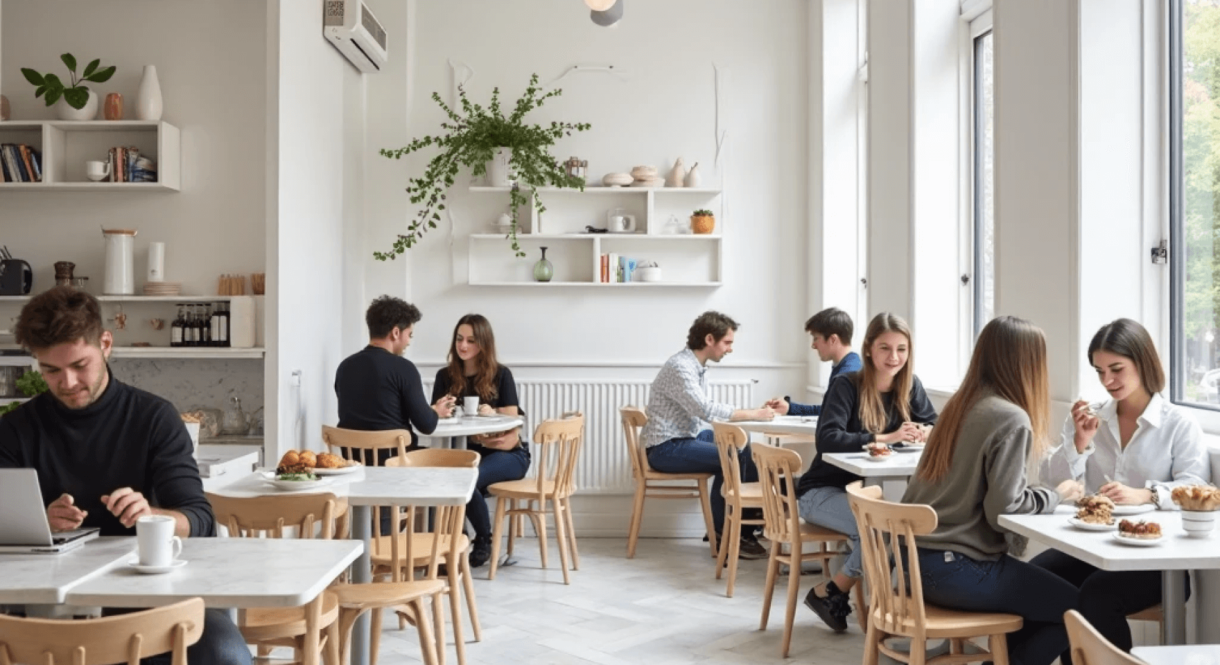 A busy cafe full of customers, where effective cafe management accounting supports a thriving business