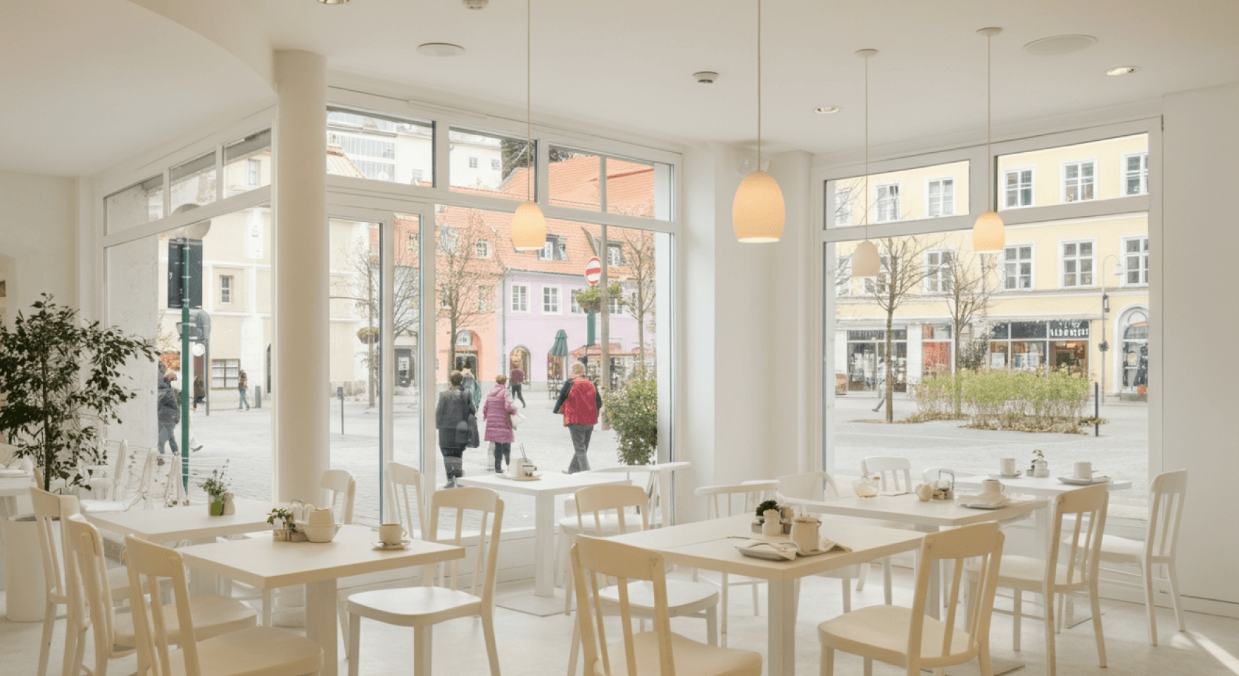 The inviting interior of a modern cafe, where cafe management software streamlines daily operations