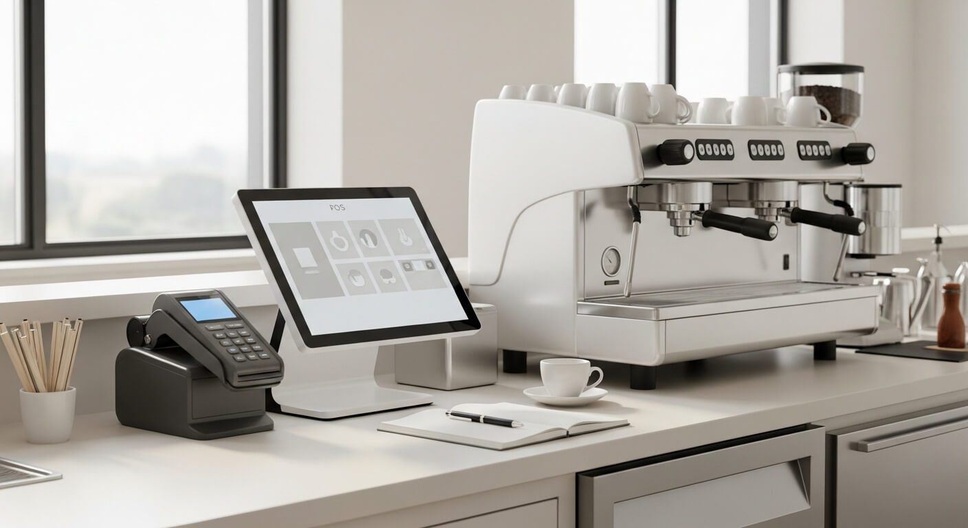 Cafe software used at the cash register