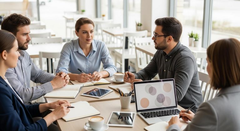 Coffee shop accounting system during staff training
