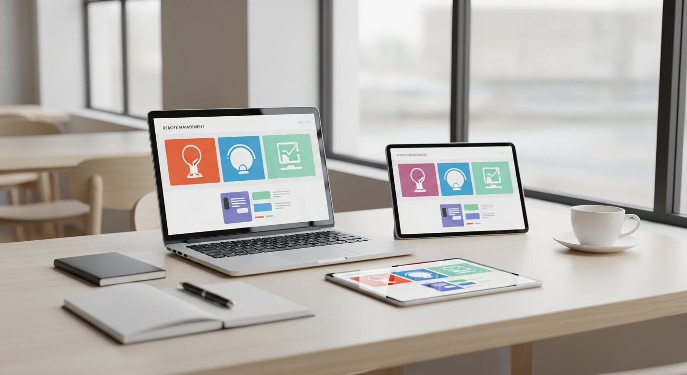 Cafe management accounting accessible on multiple devices